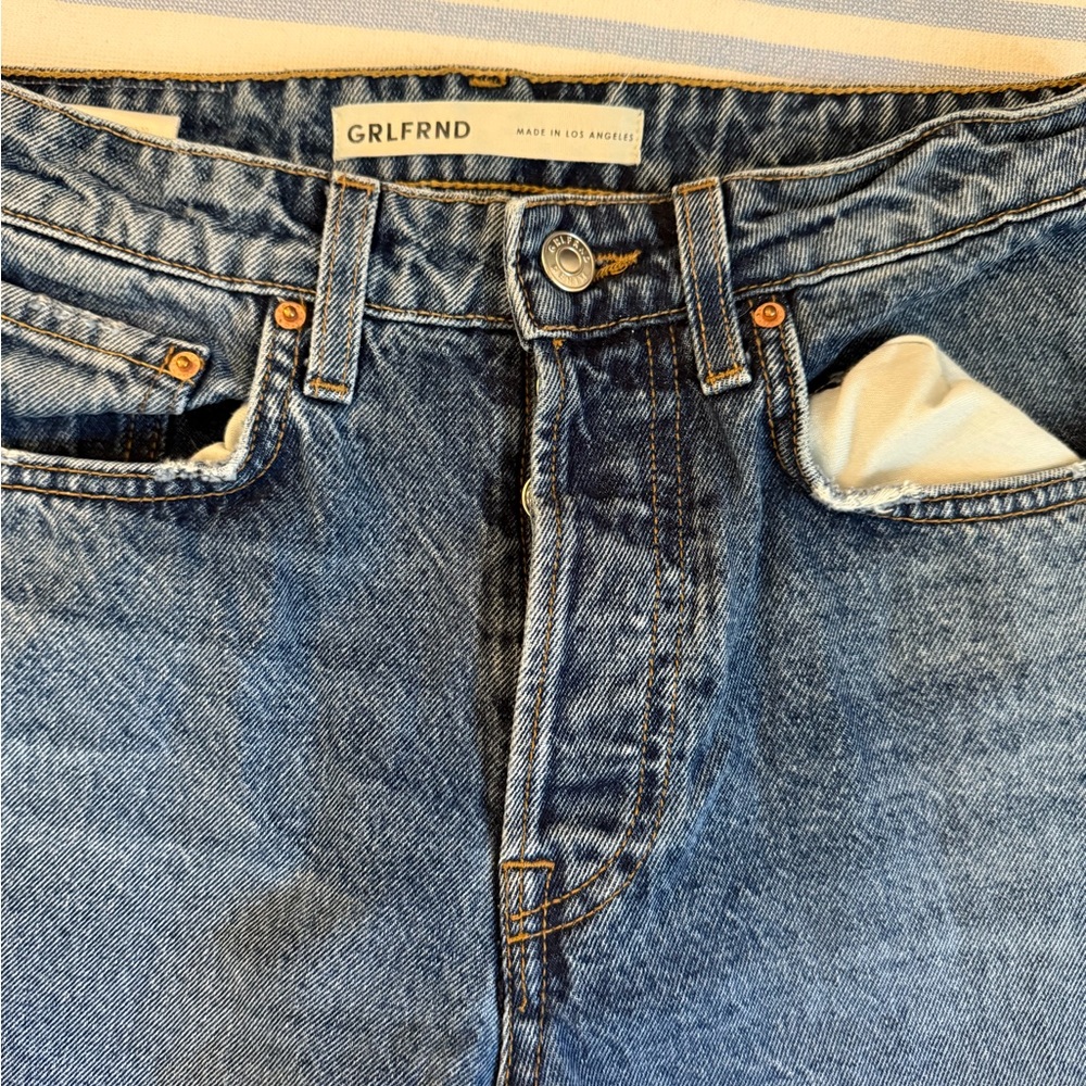 GRLFRND Blue Straight Leg Jeans Timeless Appeal
